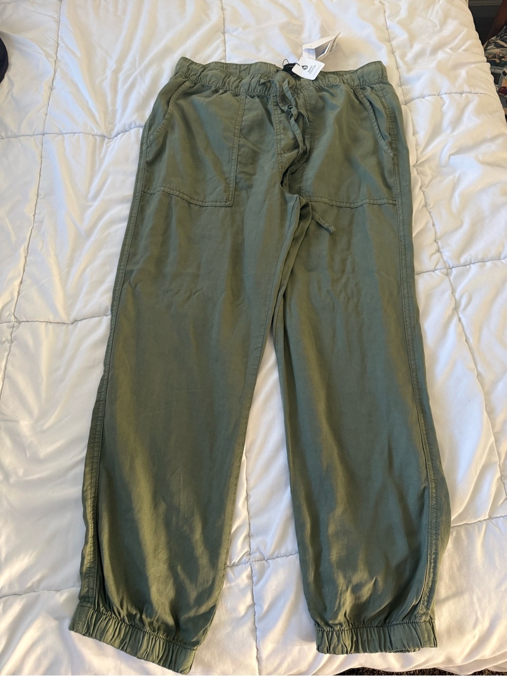 Women’s Cargo Olive Green Drawstring Jogger Pants